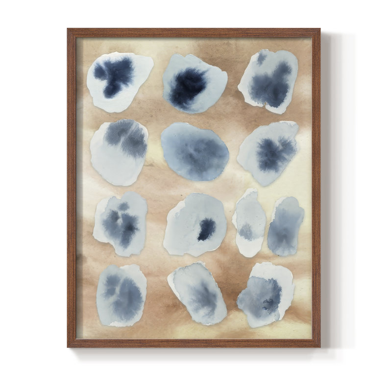«Tile Serenity Fragments I», reproduction encadrée - bois massif, H 21 po x l 17 po, Noyer