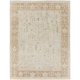 Normandy Wool Oriental Area Rug in Light Gray/Seafoam/Ivory