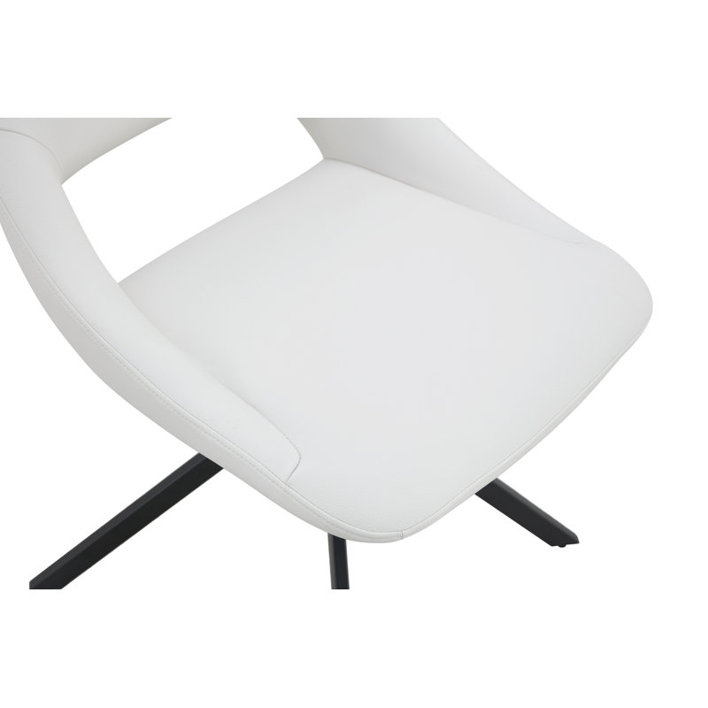Ensemble de 4 chaises de salle à manger, chaise pivotante confortable et chaise de cuisine, 4, Blanc