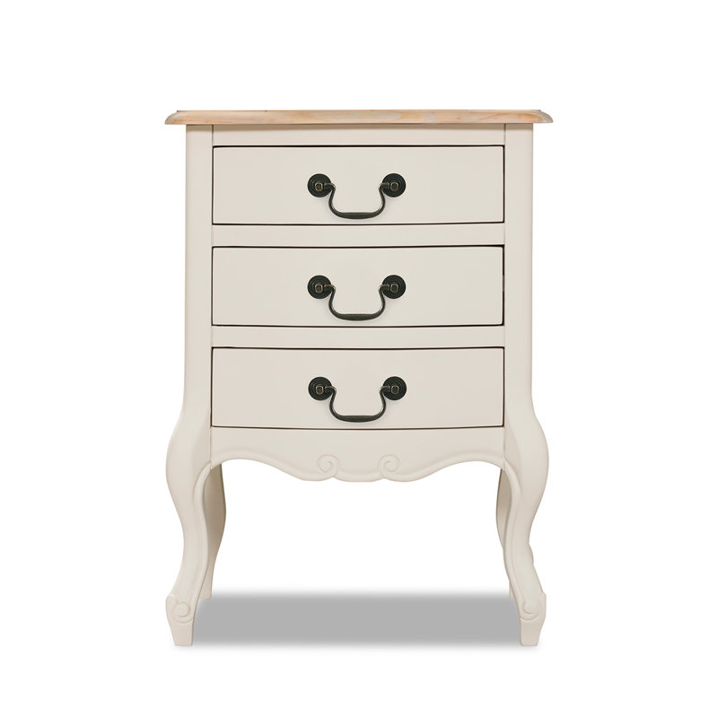 Lemaire 48cm W Solid + Manufactured Wood Bedside Table, Champagne