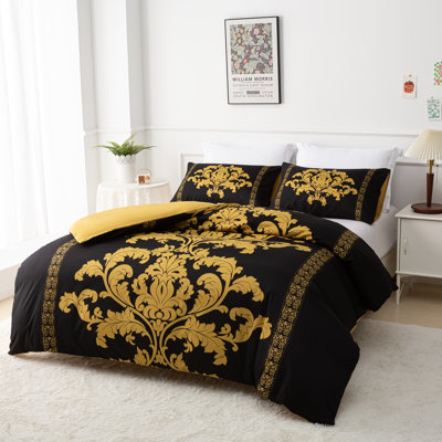 Premium Duvet Cover Set Double Brushed Microfiber Reversible With Zipper Closure & Corner Ties