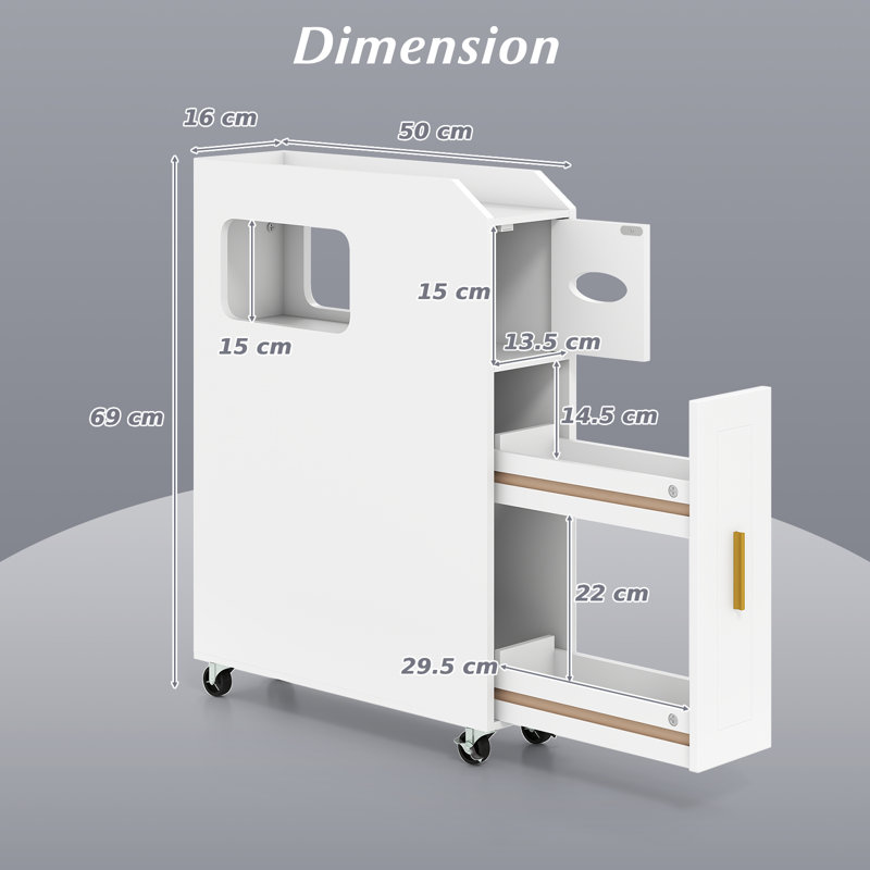 Freestanding Linen Cabinet, White