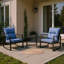 Sway & Relax: ensemble de patio 3 pièces avec coussins bleus moelleux, parfait pour la piscine, le jardin ou le patio