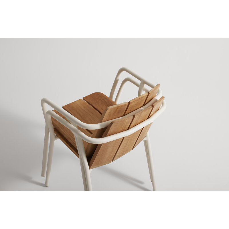 Offline Outdoor Teak Dining Armchair, White