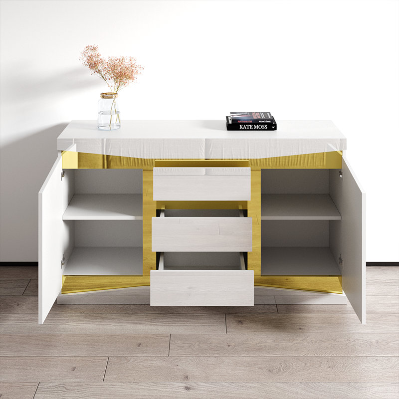 Prestige 55.2" Sideboard with High Gloss Finish, White