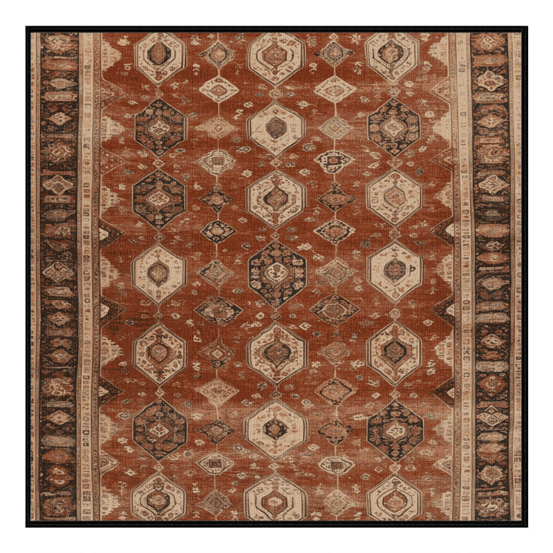 Tapis brun lavable à la machine, Carré 8 pi