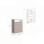 Commode 4 tiroirs Pérou, plateau supérieur, 1 tablette ouverte - gris clair / blanc