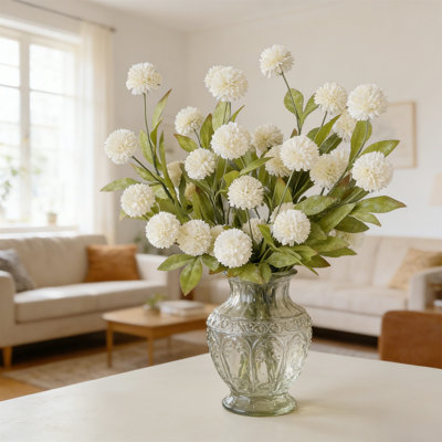 6 fleurs de maman pompon en soie artificielle 27 po, chrysanthème artificiel pour bouquet de bricolage, centres de mariage, arrangements de vases