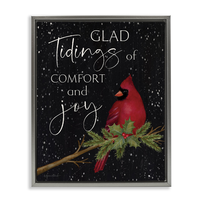 Art mural sur toile Comfort & Joy par Annie Lapoint, H 21 po x l 17 po, Cadre flottant gris lustré