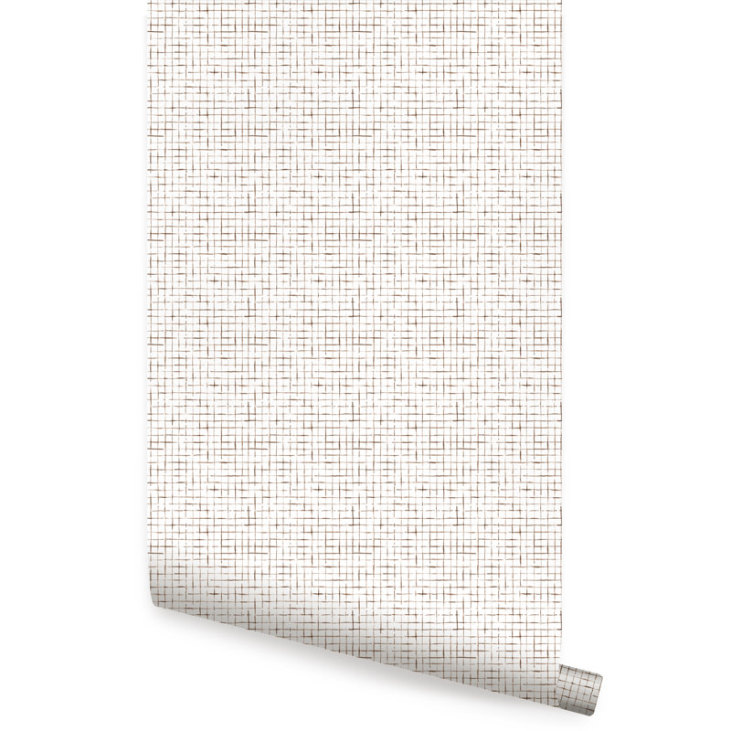 Rouleau de papier peint Crosshatch, L 2 pi x H 18 pi, Brun