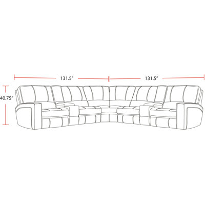 Azyah 7 Piece Modular Power Reclining Sectional With Power Adjustable Headrests