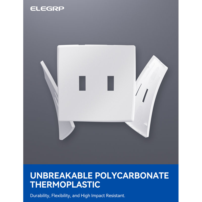 White 2-Gang Screwless Plastic Toggle Wall Plate Cover