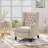 Recliners Mid-Century Wingback Pushback Fabric Recliner | Light Beige Tweed | Birch Frame-1940418691