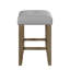 Tabouret à hauteur de comptoir Charnell en cuir synthétique gris et chêne (ensemble de 2)