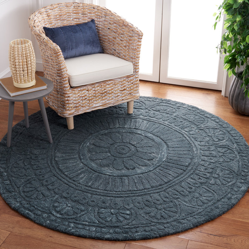 Anothony Hand Tufted Wool And Cotton With Latex Oriental Rug, Round 6'