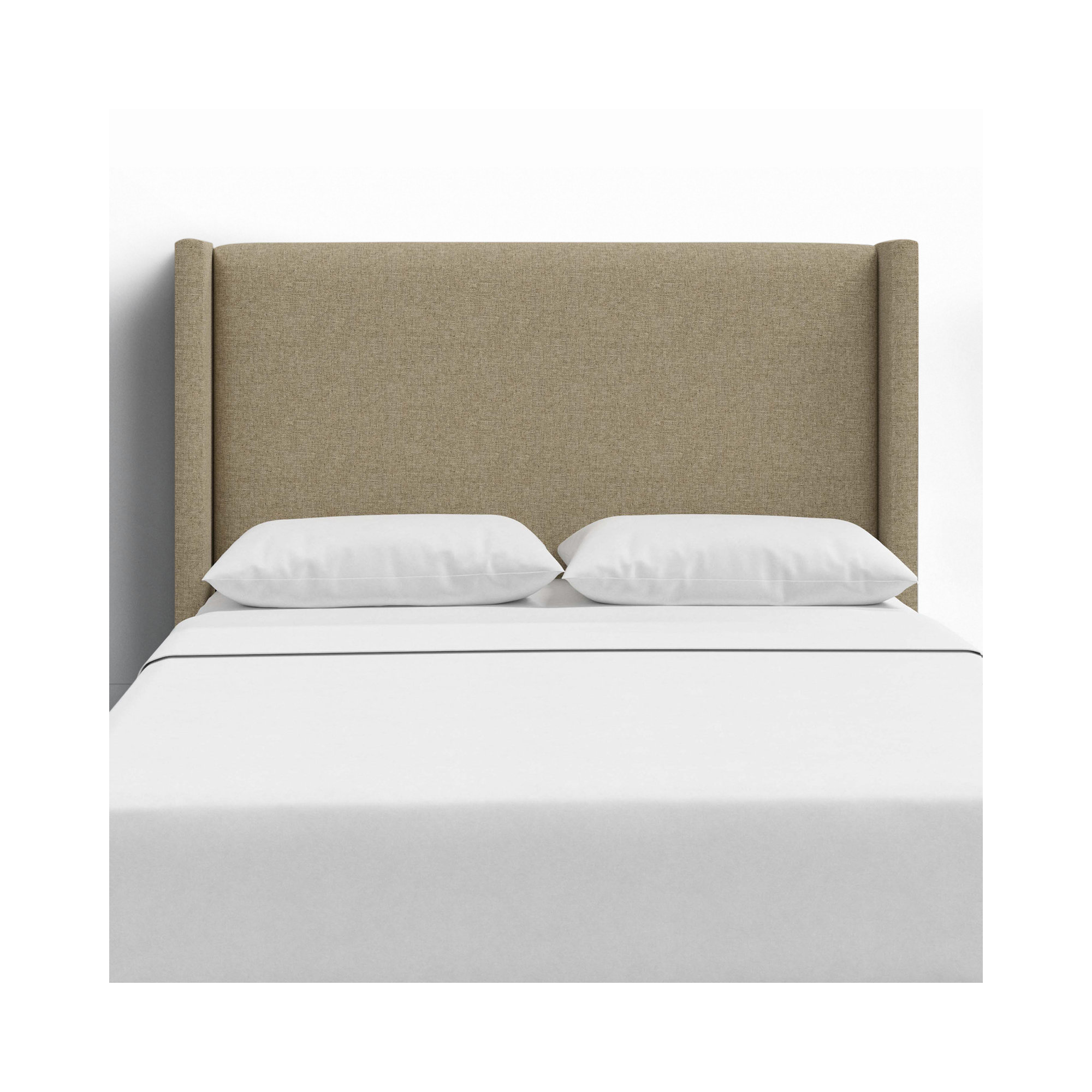 Hanson Upholstered Headboard, Zuma Natural Textured Linen, Queen
