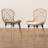 Kinnard Fabric Slat Back Rattan and Teak Wood Side Dining Chair-788960522-788960523
