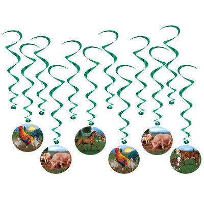 Farm Animal Whirls - 15"-28Â½" - Pack of 6