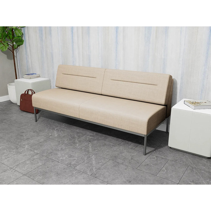 Canapé Darsey, Sans alimentation, Argent argent, Chambray calcaire