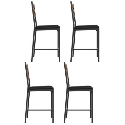 Ensemble de 4 tabourets de bar, chaises de bar rembourrées avec dossier, tabourets de bar de cuisine de 44,4 pouces avec repose-pieds, coussin épais