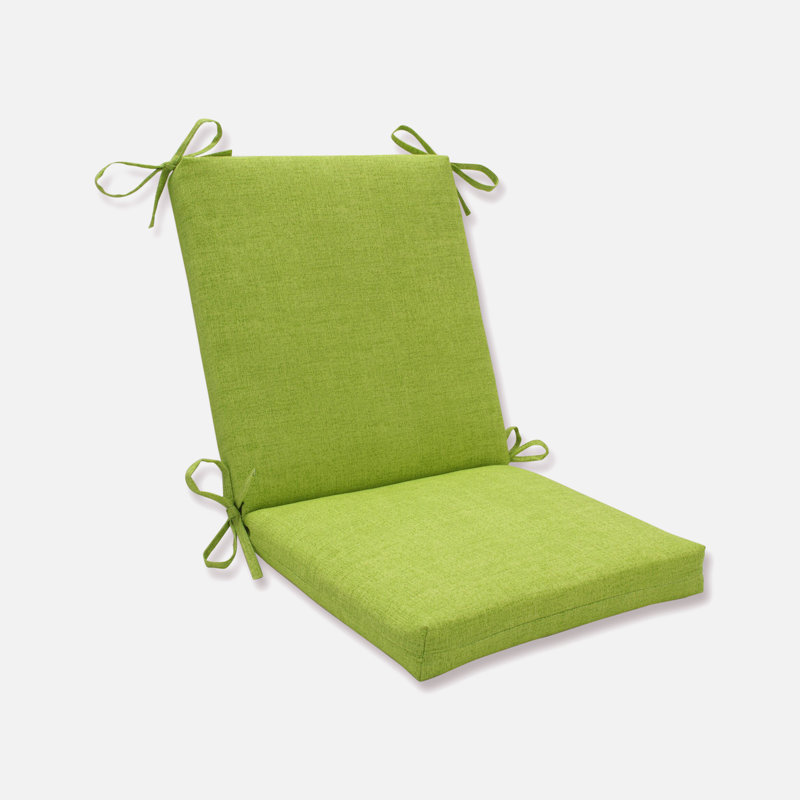 Outdoor 3'' Dining Chair Cushion, Green Textured Solid