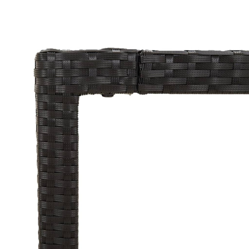 Table de balcon d'extérieur Mileni, Noir, H 29,5 po x l 35,4 po x L 59,1 po