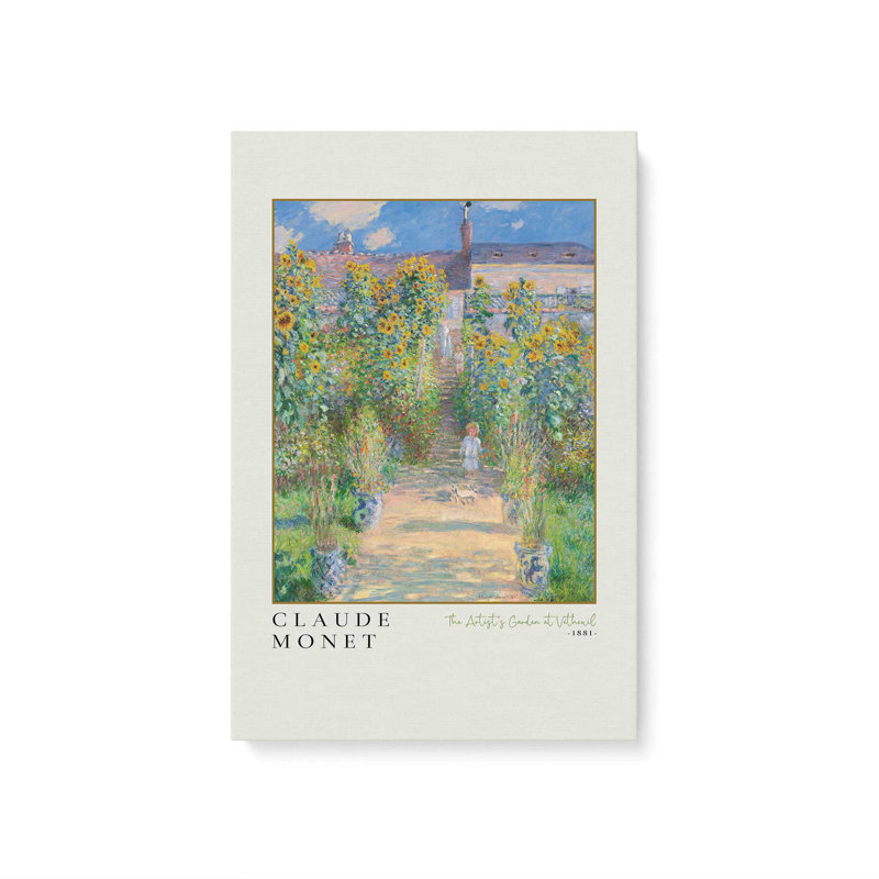 Le jardin de l'artiste par Monet v3, Toile tendue, H 18 po x l 12 po