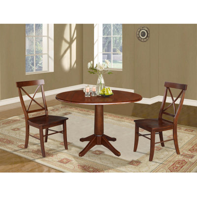 Gelisha 2 - Person Solid Wood Solid Wood Top Pedestal Dining Set