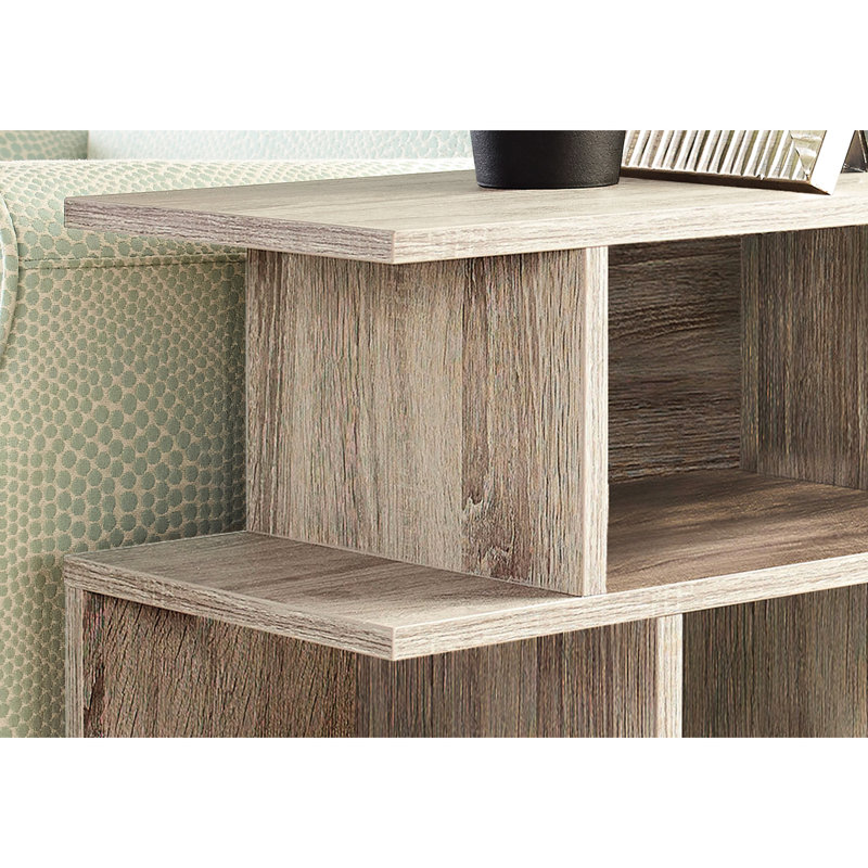 Table d'appoint taupe pour le salon, avec 6 tablettes et tablettes contemporaines au style contemporain, décor de chambre à coucher