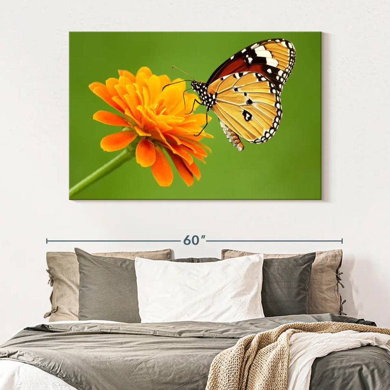 Brampt Butterfly With Flower, 34" H x 51" W