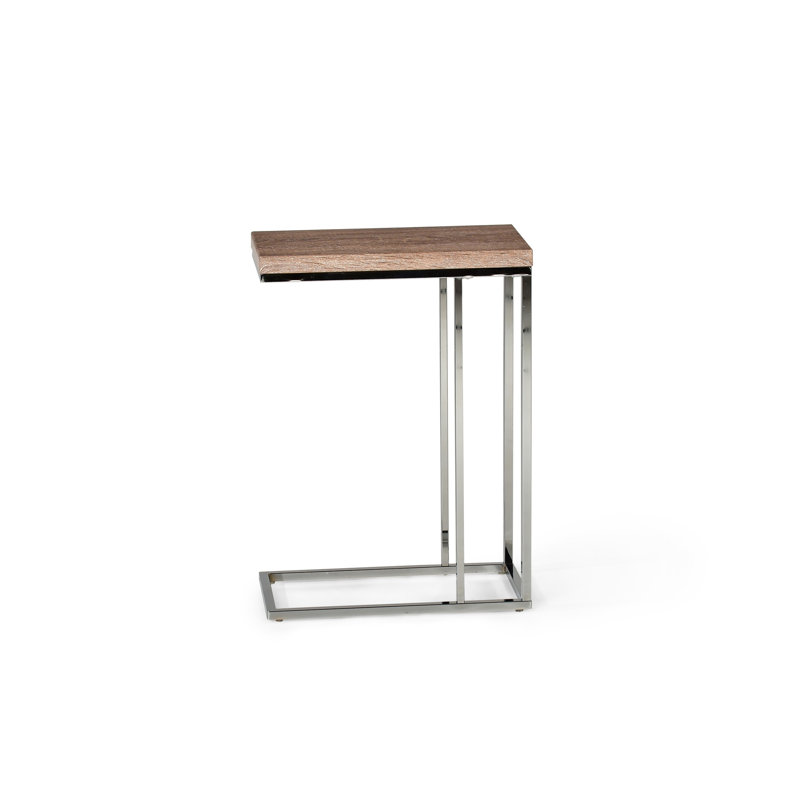 Table de bout en C Philippos, Noir chromé, Gris