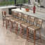 Tabouret de bar pivotant en bois courbé avec siège en similicuir (ensemble de 2)-1553088759