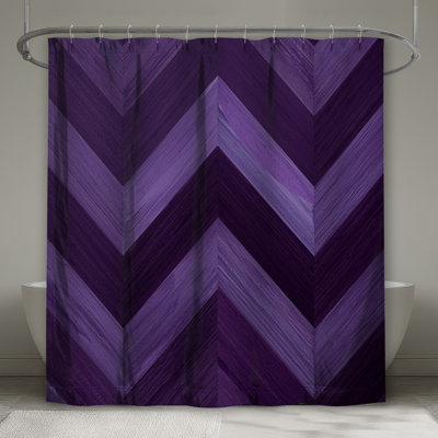 Purple Chevron Pattern Shower Curtains Extra Long