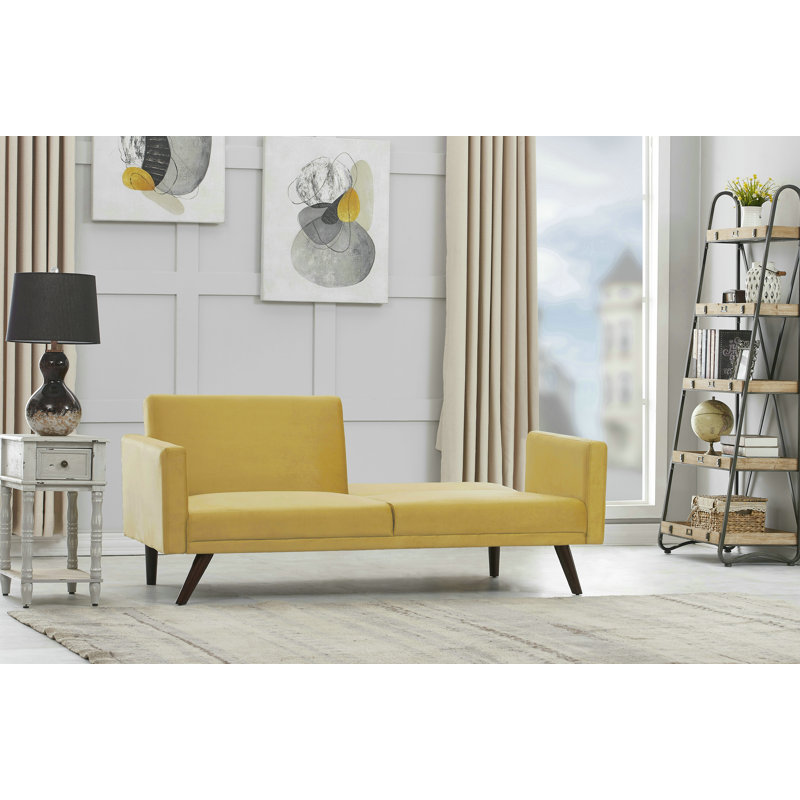 Roiguez 72'' Velvet Sofa, Strong Yellow