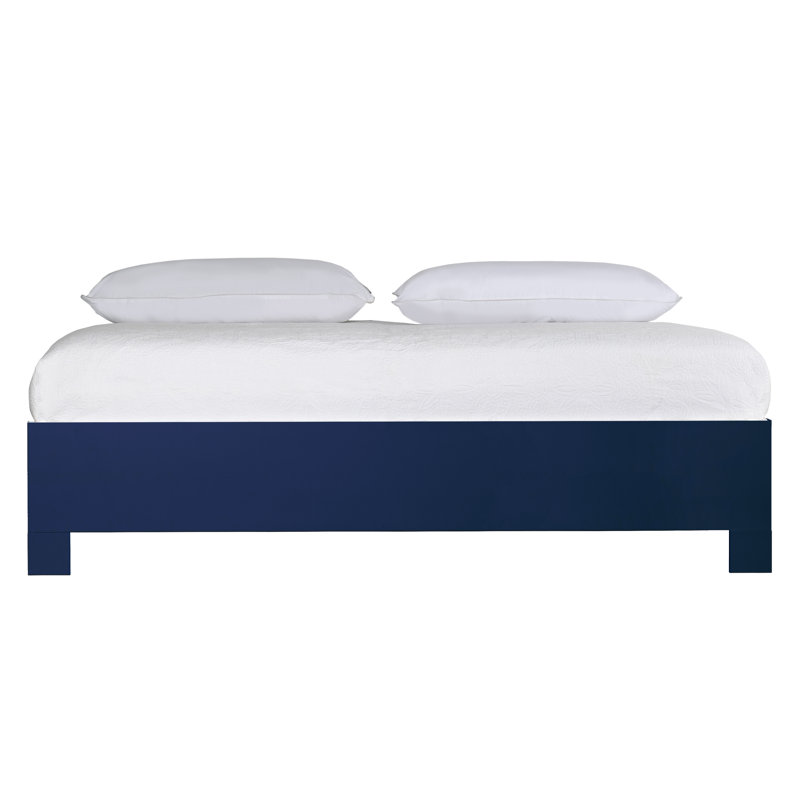 Silas King Platform Bed, Light Blue, White, Queen