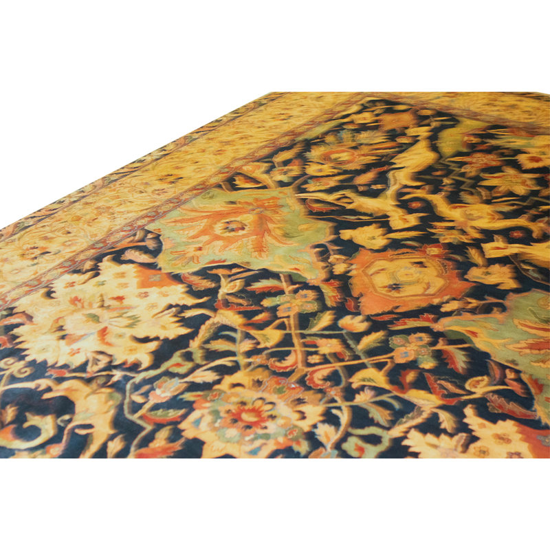 Tapis noir noué à la main de haute qualité