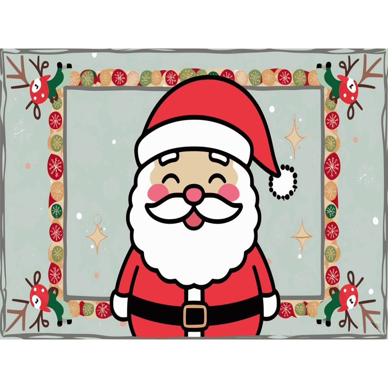 Tapis de vacances d'hiver de Noël lavable The Holiday Aisle®, Rectangulaire 8 pi x 12 pi