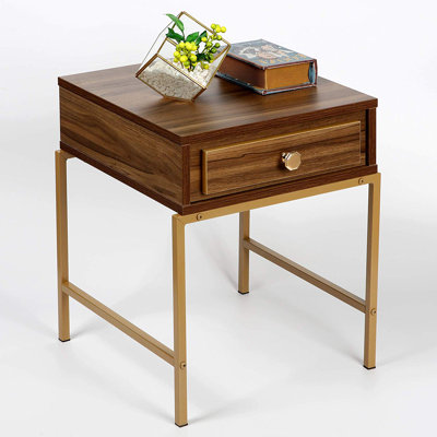 Tybalt 40cm W Metal Bedside Table