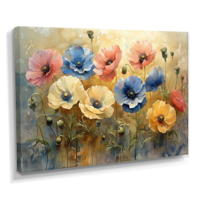 Jaune coquelicots jardin de la vie - coquelicots, art mural salon