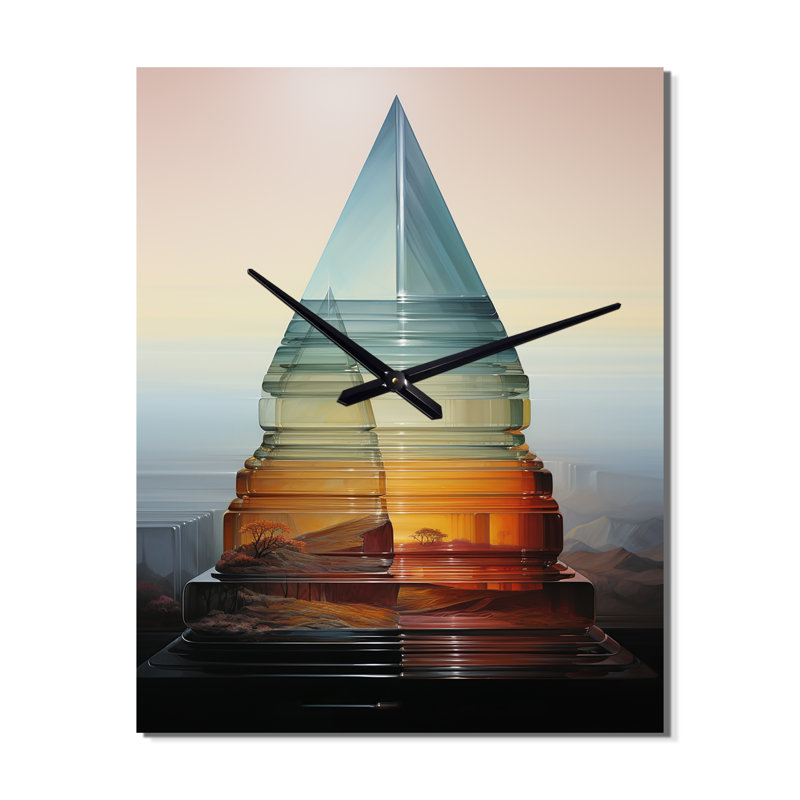 Hardedge Art Translucent Transitions - Horloge murale moderne abstraite, H 32 po x l 16 po x P 1 po