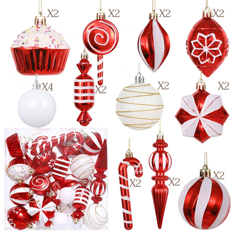 Set Of 24 Small Christmas Tree Ornaments