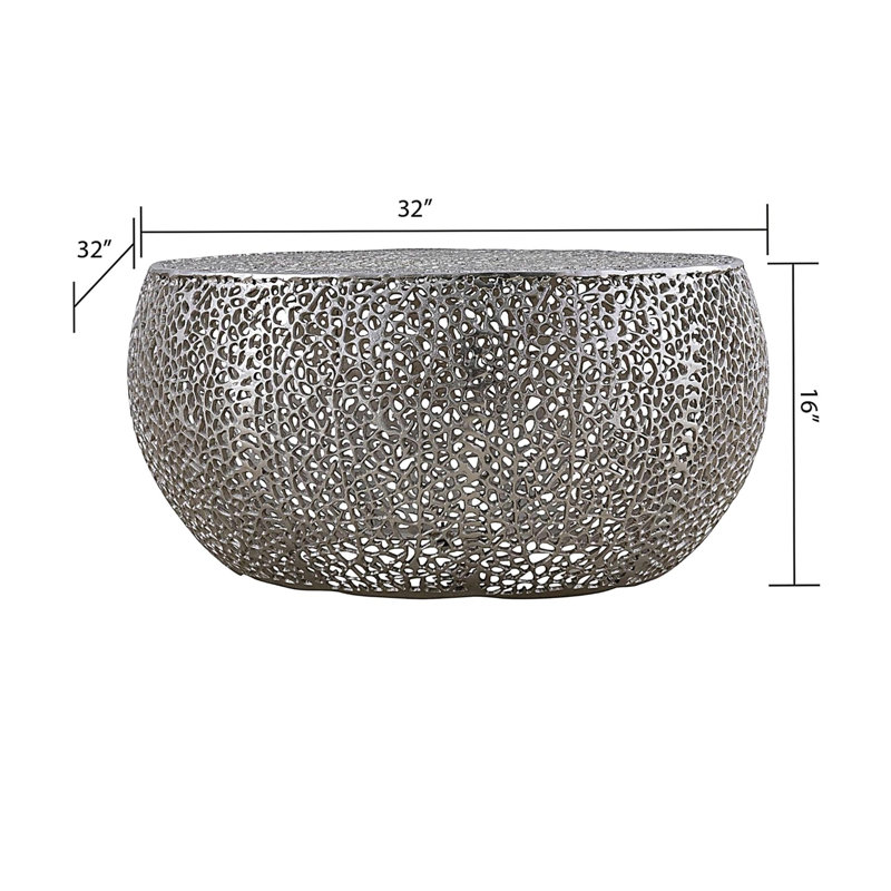 Table basse ronde , Argent argent