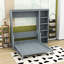 Lit escamotable en bois avec bureau et tablettes, conception pliable-300063462-300063463