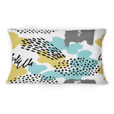 Coussin lombaire à pois bleu et vert