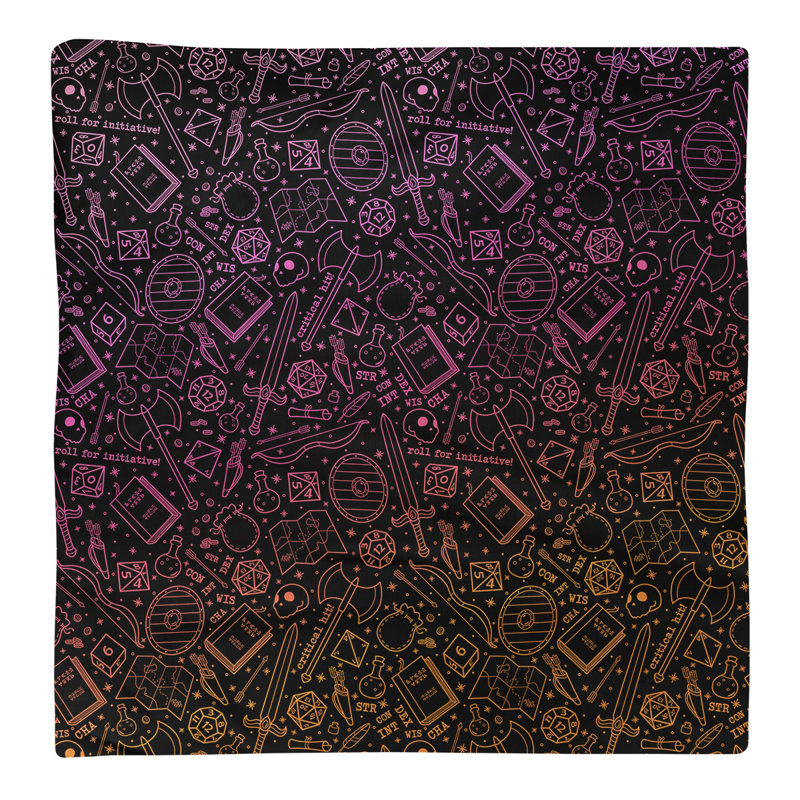 Serviette en coton à motif rpg lines, Rose / dégradé orange, Sergé de polyester, H 0,1 po x l 10 po x P 10 po