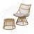 Light Gray Cushion/Light Brown Frame