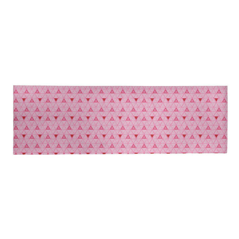Tapis rose/rouge fait main géométrique, Tapis de couloir 2 pi x 8 pi