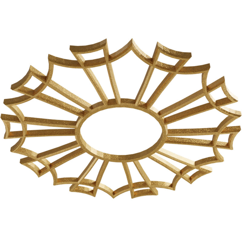 Médaillon de plafond 34 po x 34 po x P 12 po x P 1 po Augustus, H 32 po x l 32 po x P 1 po, Or