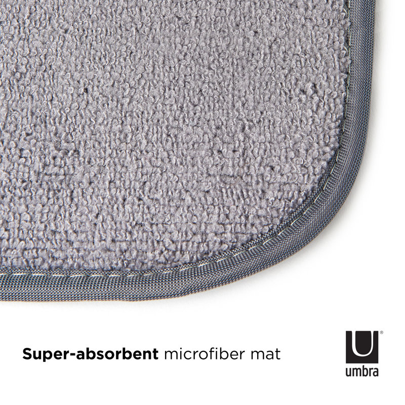 Charcoal Foldable Microfiber Dish Drying Rack with Mat