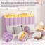 Cadre de lit double à DEL avec tête de lit avec rangement, cadre de lit pour enfant avec 2 tiroirs, lit plateforme tapissier Boucle pour fille, tête de lit chic avec ondulé et bibliothèque, aucun sommier nécessaire, mauve-613234695